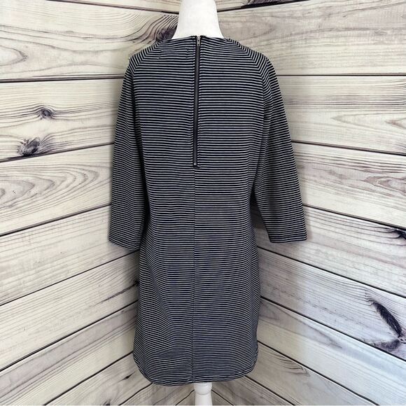 Workshop Republic Navy & White Striped 3/4 Sleeve Shift Dress - Picture 4 of 6